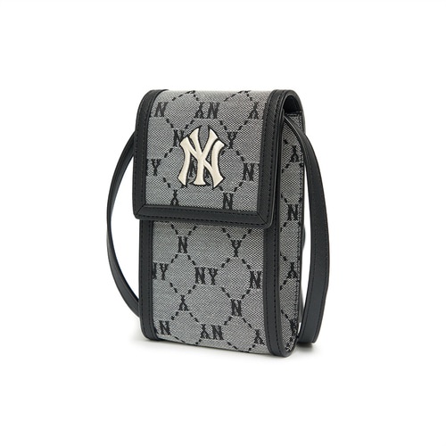MLB NY Yankees Phone Pouch Crossbody Bag Denim Grey 100% Authentic