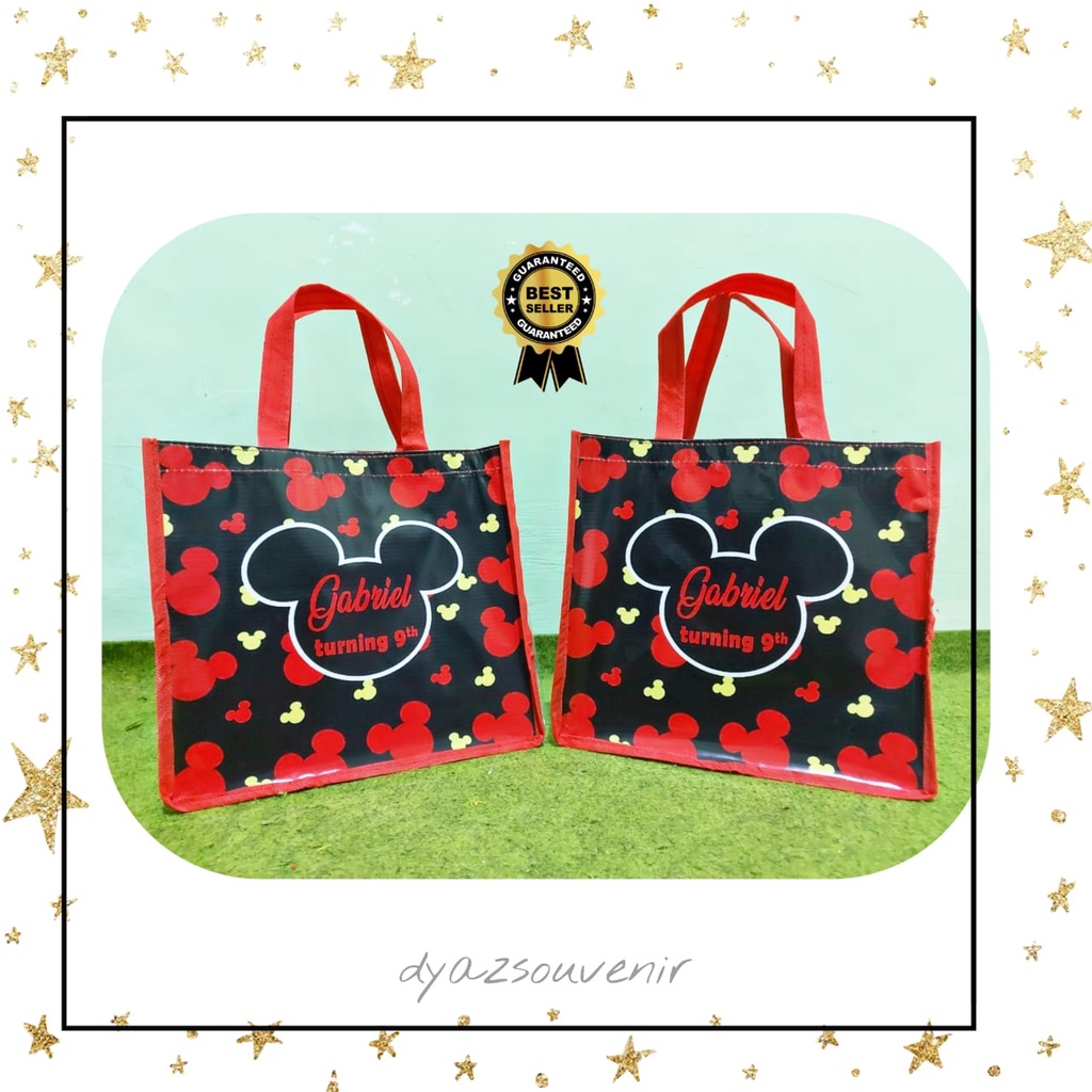 

Tas ultah mickey mouse / tas goodie bag minnie mouse / pvc bag birthday / tas ultah anak