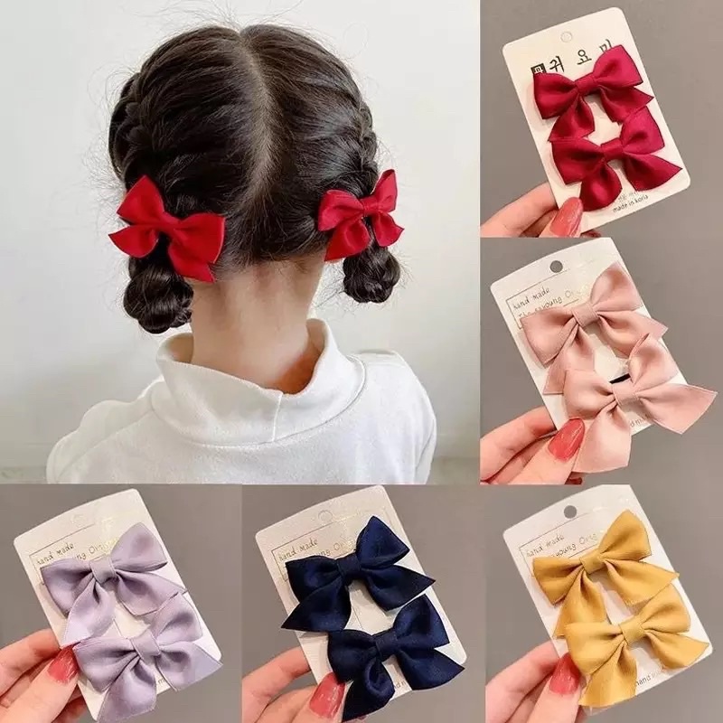 2 Pcs Jepitan Pita Anak Perempuan Cewek Korea Lucu Aksesoris Rambut Anak Jepitan Anak Ikat Rambut