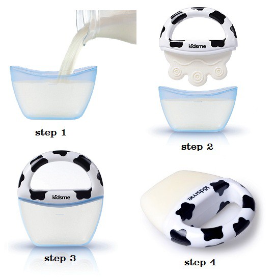 KIDSME Icy Moo Moo Teether - Soother - Gigitan Bayi - Baby Ice Pop Maker