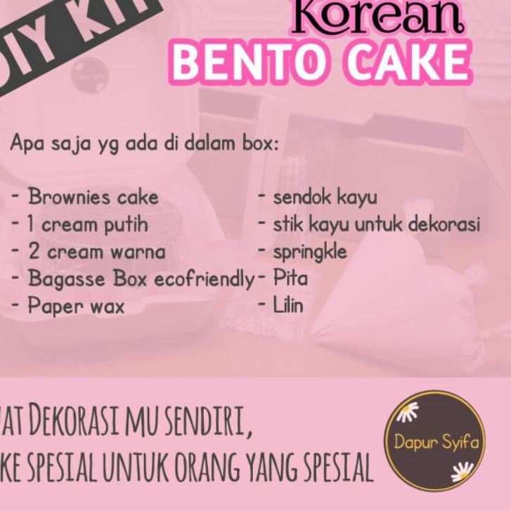

⭐Rame-Rame Korean bento cake ( diy kit) By Dapur Syifa - basecake brownies diameter 10 cm #TREND
