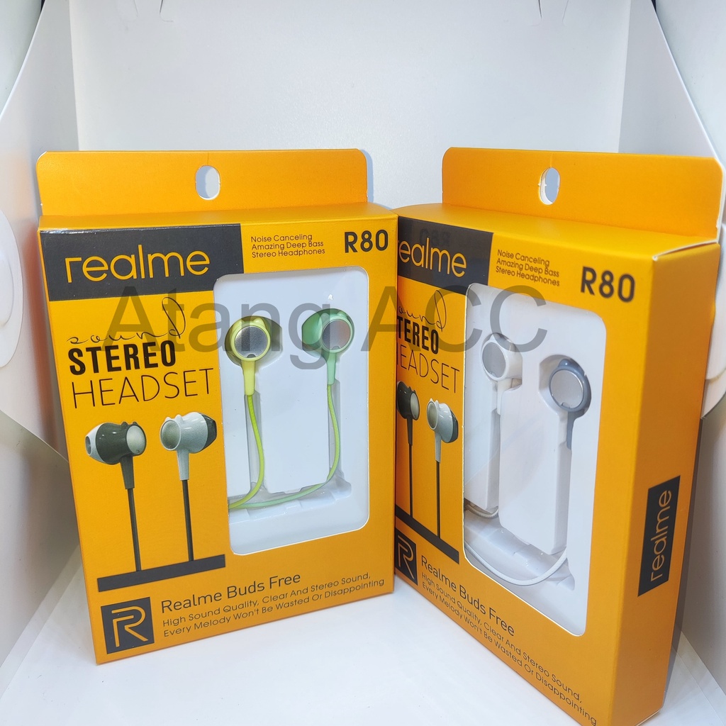 Headset Realme SK-R80 Stereo Earphone Handsfree Super Bass