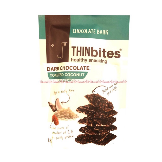 Thinbites Healty 130gr Snacking Dark Chocolate Snack Sehat Rasa Cokelat Thin Bite