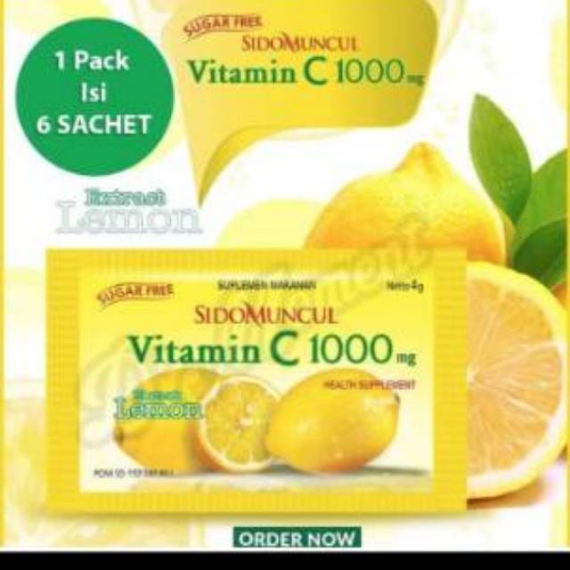 Sidomuncul Vitamin C 1000 Mg 1 Box Isi 6 Sachet Shopee Indonesia