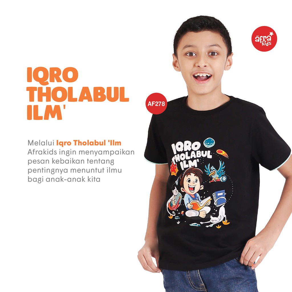 Kaos Anak Muslim Afrakids AFRA - AF278 Iqro Tholabul Ilm