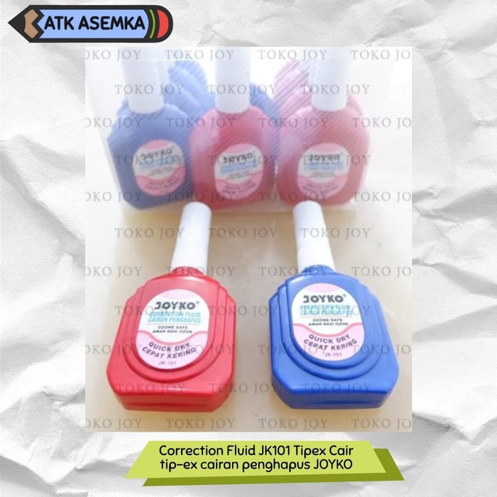 

Correction Fluid Jk101 Tipex Cair Tip-Ex Cairan Penghapus Joyko Atk 12 Pcs