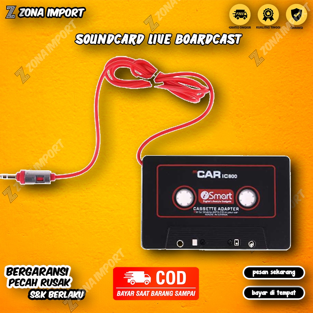 Car Digit Konverter Kaset Tape Mobil ke 3.5mm AUX  Set Perlengkapan Audio Mobil Konverter Kaset Tape