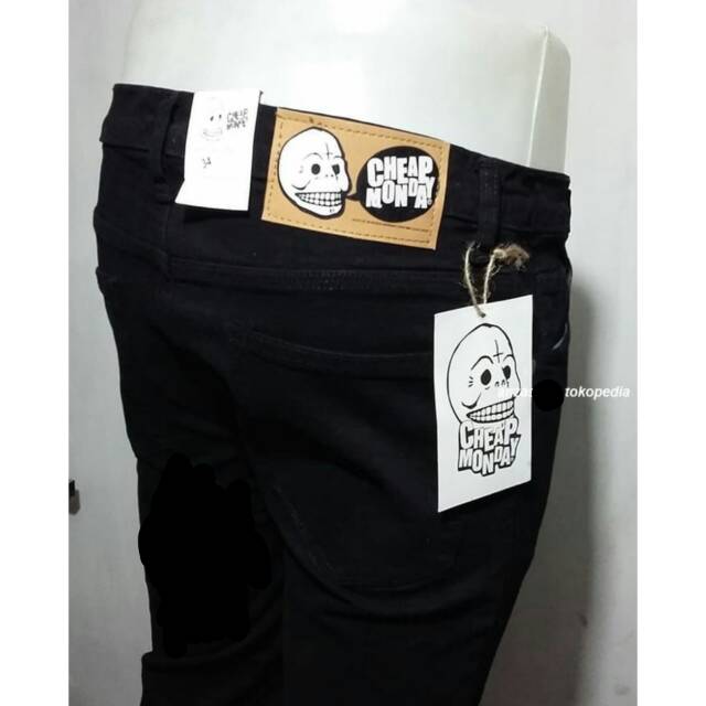 Celana Jeans Pria Hitam Cheapmonday/Full black Slimfit BEST SELLER !