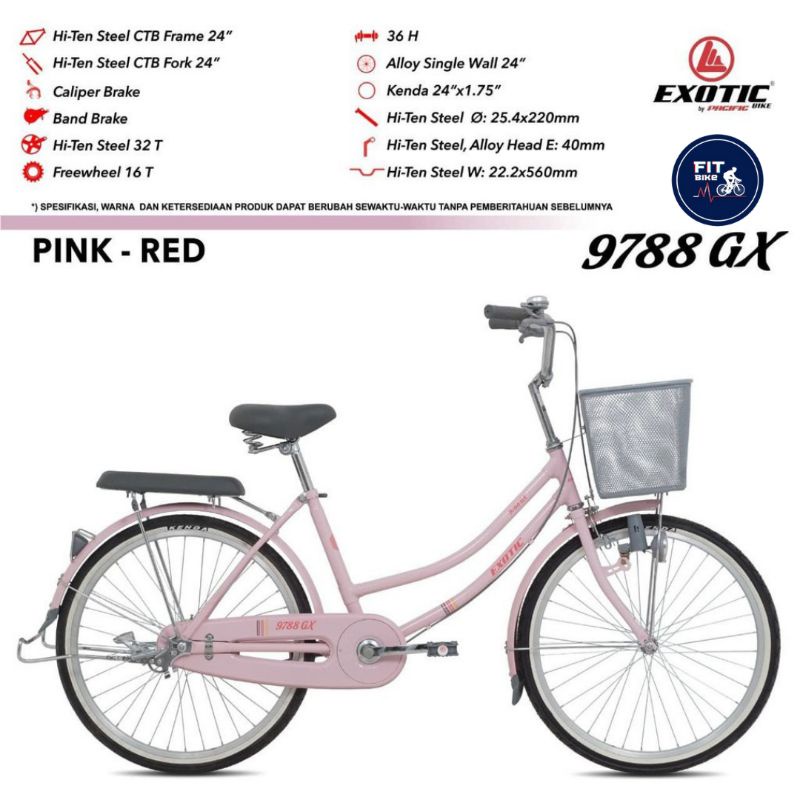 SEPEDA MINI CTB 24 INCH EXOTIC 9788 GX ANAK REMAJA DEWASA CEWEK KERANJANG BY PACIFIC