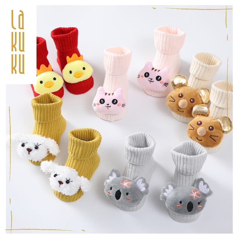 Lakuku - Kaos kaki Bayi 3D Prewalker 0-1 th Lembut Baby Socks