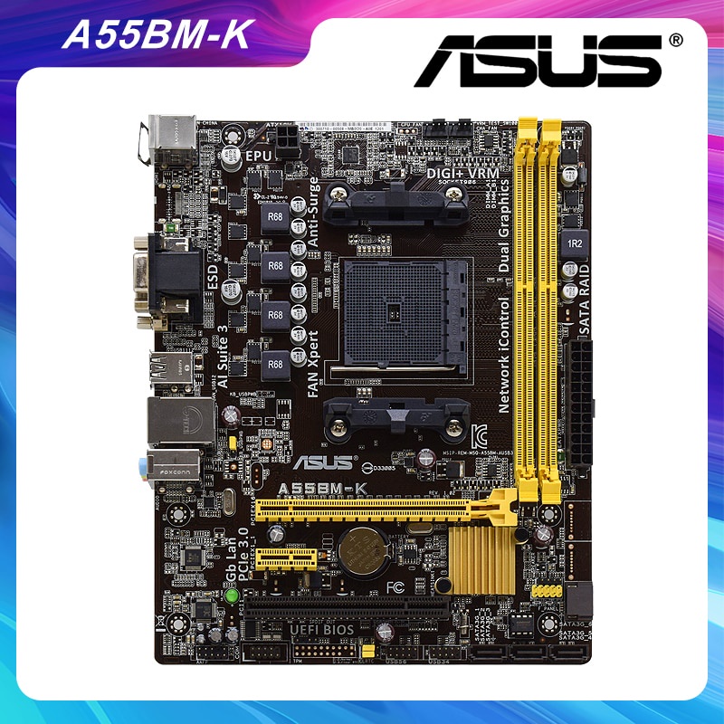 PREORDER ASUS A55BM-K Motherboard DDR3 Motherboard FM2+ AMD A55 32GB Support A10-5800K A6-6400K Cpus