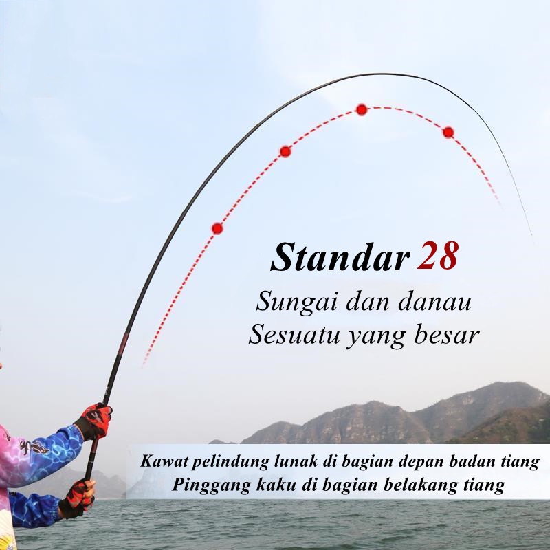 Joran Tegek Kaku Tongkat Pancing Ultra Joran Carbon Unik Stik Pancing Tegek Carbon Fishing Rod 270 360 450 540 630 720