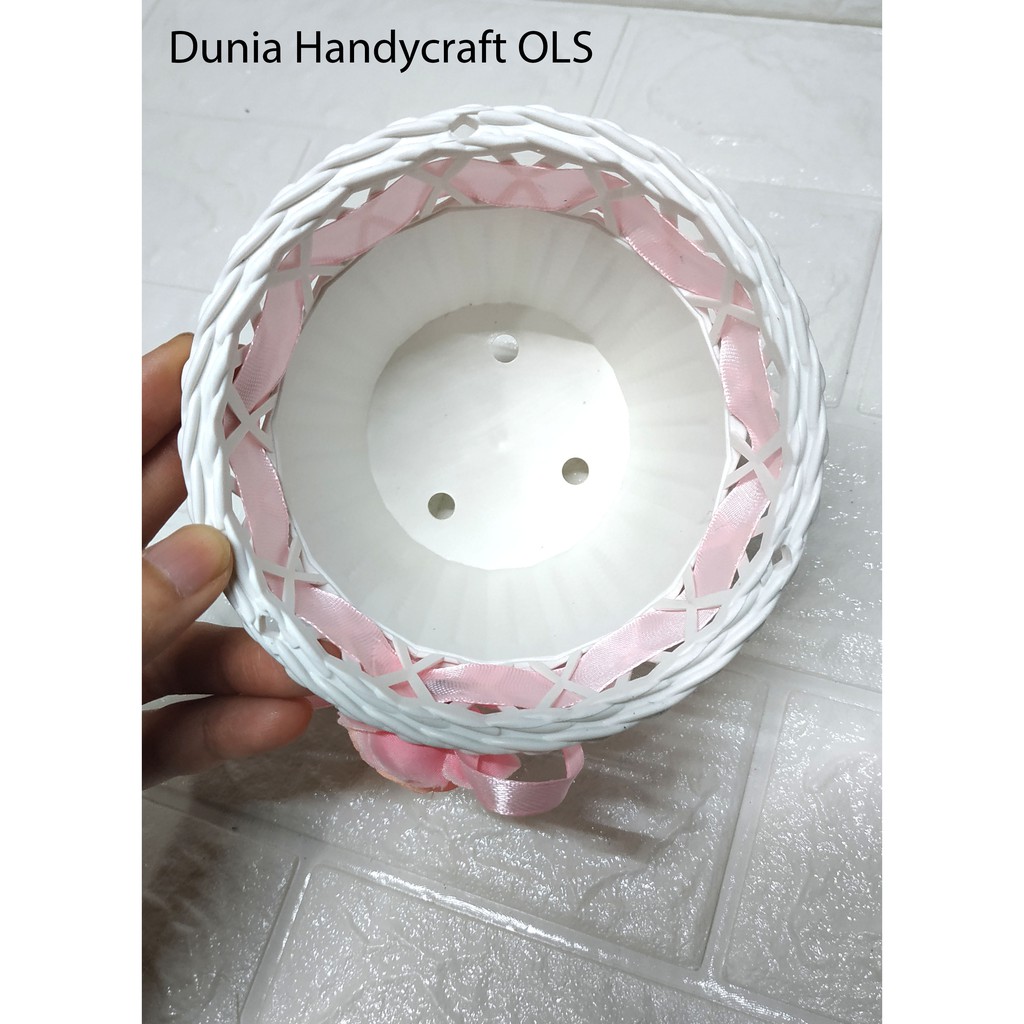 Pot Vas Mawar Pinky Cute Manis Shabby Chic Romantis