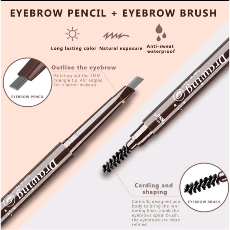 pensil alis putar waterproff tahan air DNM EYEBROW DRAWING