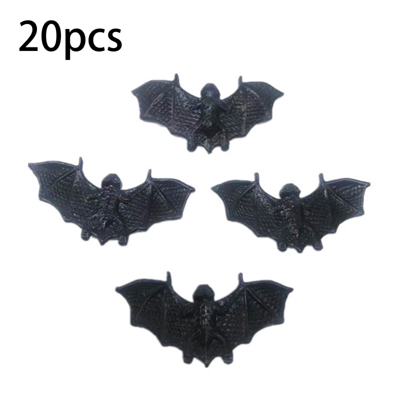 20 Pack Stiker Dinding Desain Kelelawar 3D Bahan Plastik Ukuran 1.6x0.8x0.2 Inch Untuk Dekorasi Pesta Halloween