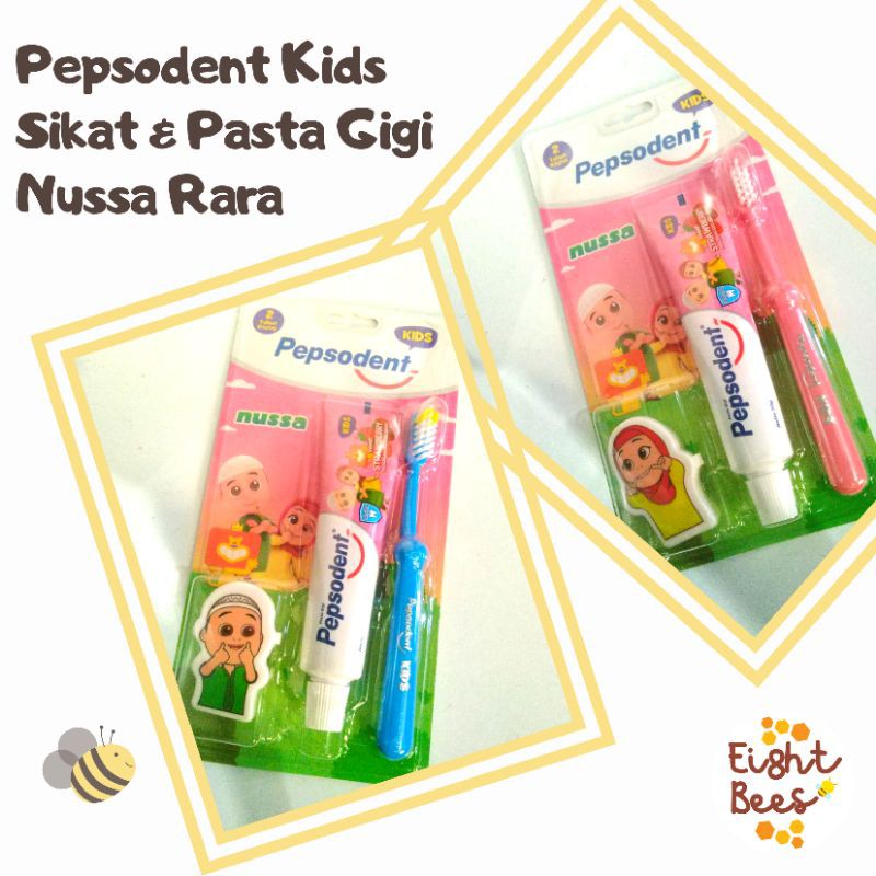 Pepsodent Kids Sikat dan Pasta Gigi Nussa Rara Strawberry