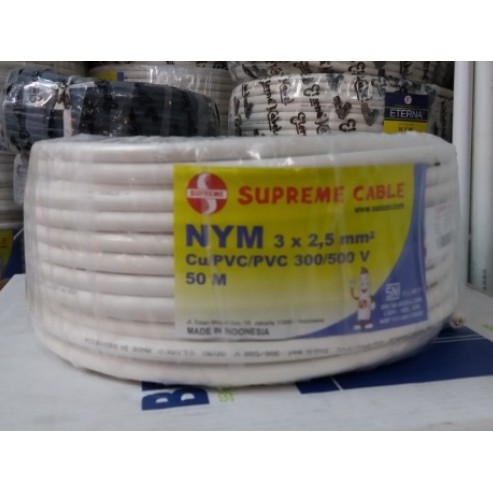 Kabel SUPREME NYM 3X2.5 @50Meter (Khusus GOJEK, GRAB , SHOPEE INSTANT)