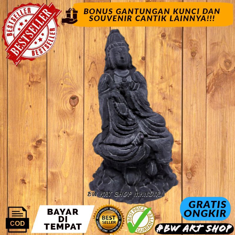 (BISA COD) MINIATUR PATUNG BATU DEWI KWAN IM BESAR UKURAN 10X8X15CM