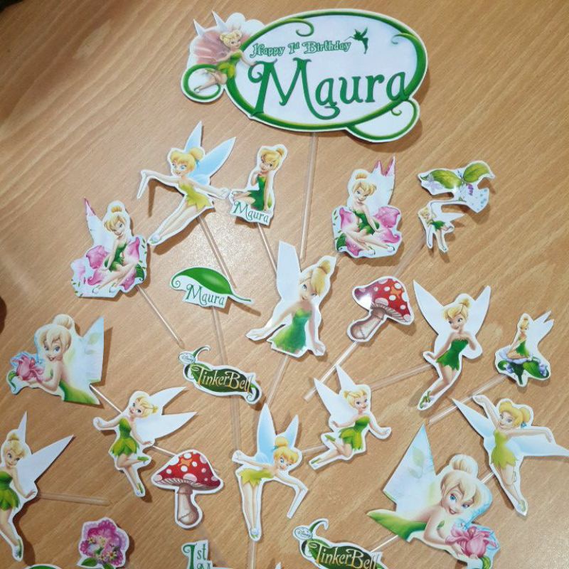 

tinkerbell props topper cake cupcake hiasan kue birthday