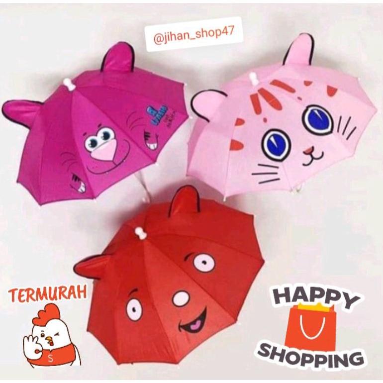 Payung Anak Animal Anak Lucu Kecil Payung Anak Karakter Kucing/ Payung Mainan/ Payung Motif Animal K