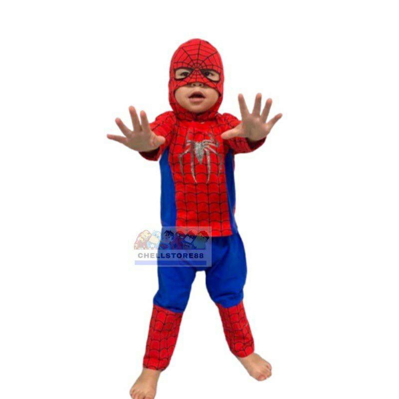 KOSTUM BAJU ANAK SPIDERMAN TOPENG KAIN TERBARU / KAOS ANAK SPIDERMAN TERLARIS RATIS TOPENG SPIDERMAN