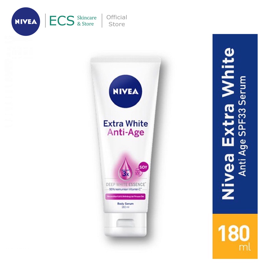 NIVEA Body Serum Extra White ANTI AGE 180 ml - Mencerahkan Kulit dan Melindungi dari Penuaan Dini - Body Care Hanbody Handbody Hand Body Hanbodi Handbodi