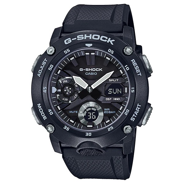 JAM TANGAN PRIA CASIO G-SHOCK X CARBON CORE GUARD GA-2000S-1A GA2000S 1A BLACK RESIN STRAP