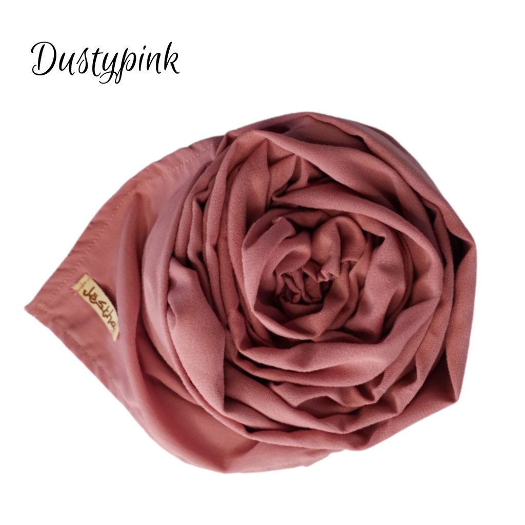 pasmina Wolfis Ukuran Panjang 200x75cm Jilbab Hijab Kerudung Pashmina jumbo premium-DUSTY PINK