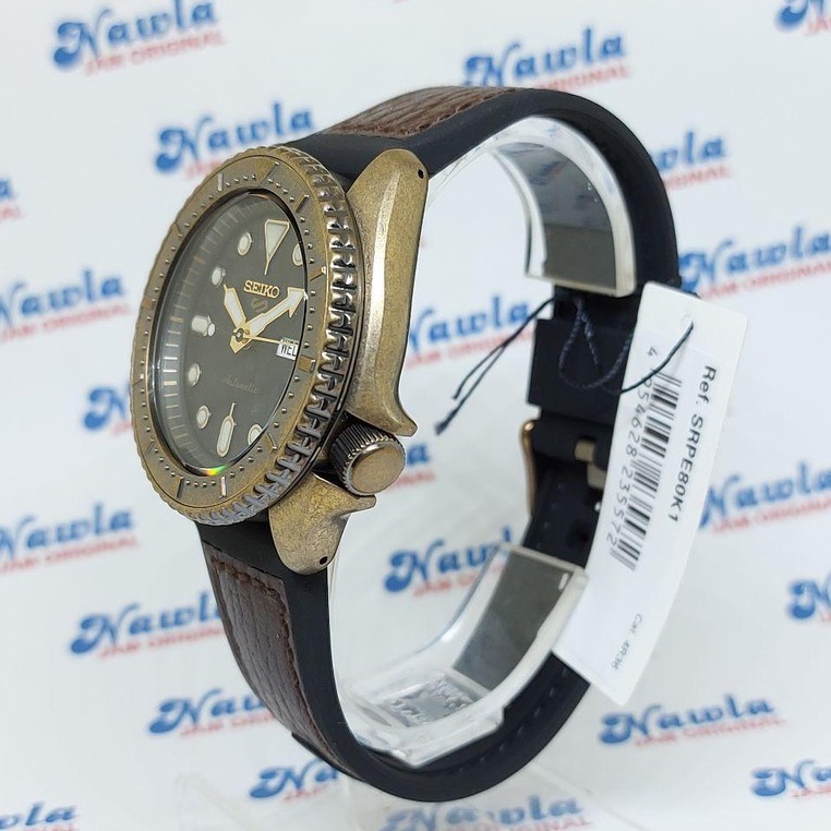 Seiko 5 Sports SRPE80K1 Automatic Gold Vintage - Jam Tangan Pria SRPE80