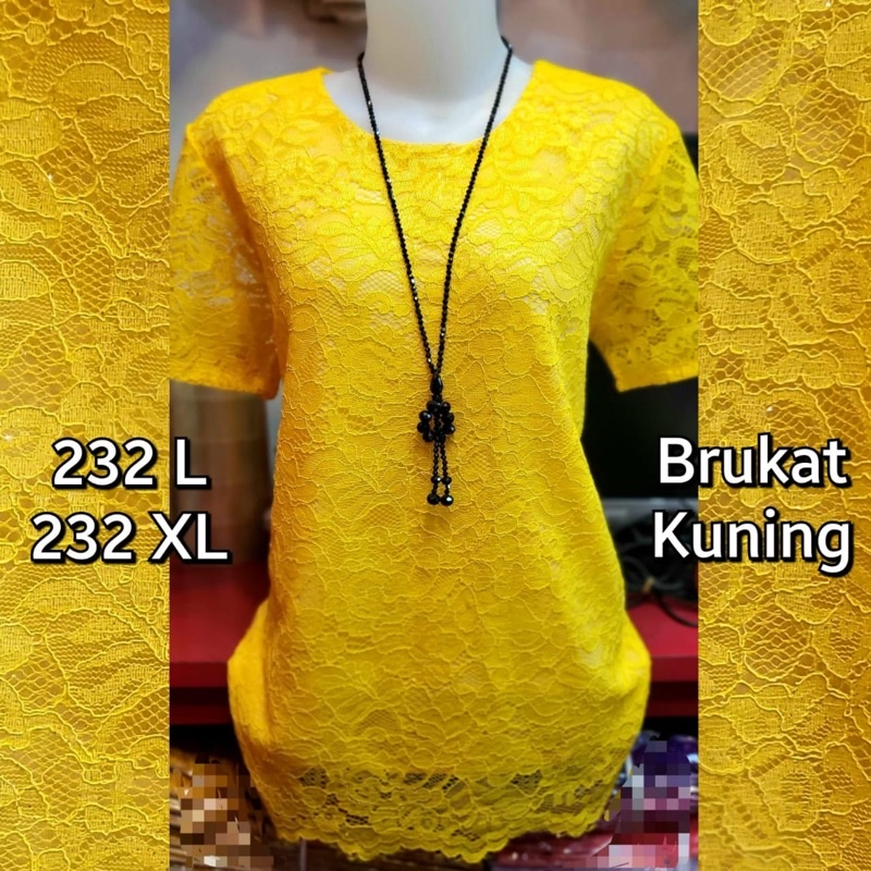 Atasan Brukat - Blouse Brukat Vany-Kuning