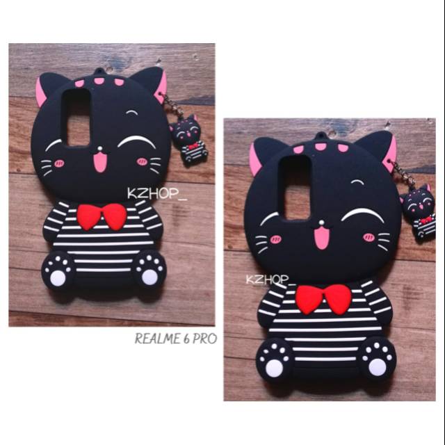 Softcase Oppo Realme 6 Pro / realme6pro Case Cover 3D Silikon karakter Kucing Mimicat soft casing