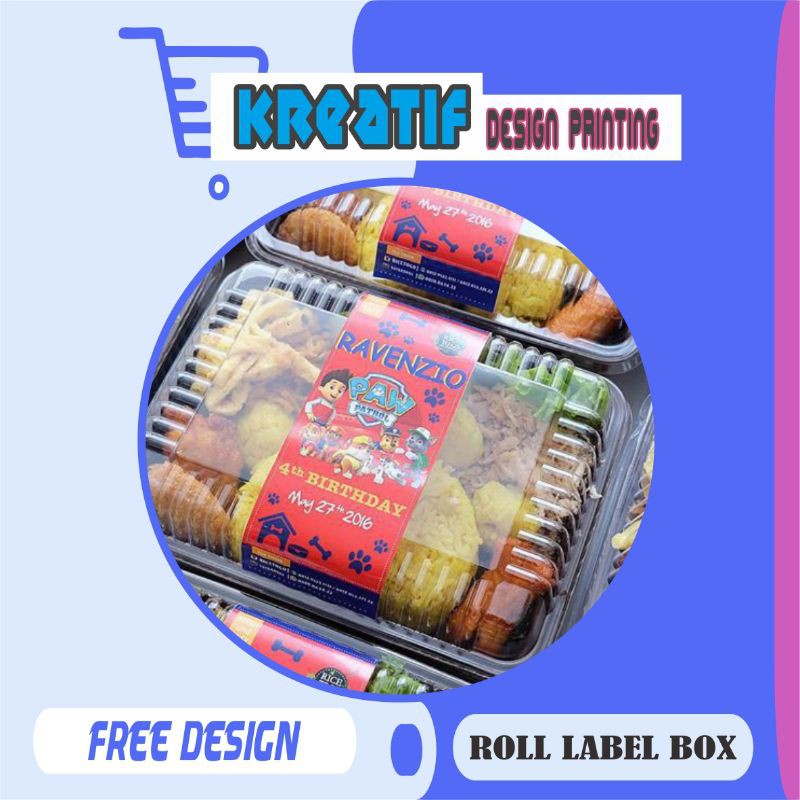 

Cetak Roller Label Pengikat Penggulung Box Makanan, Box Nasi Dll.(Murah isi 100 lembar)