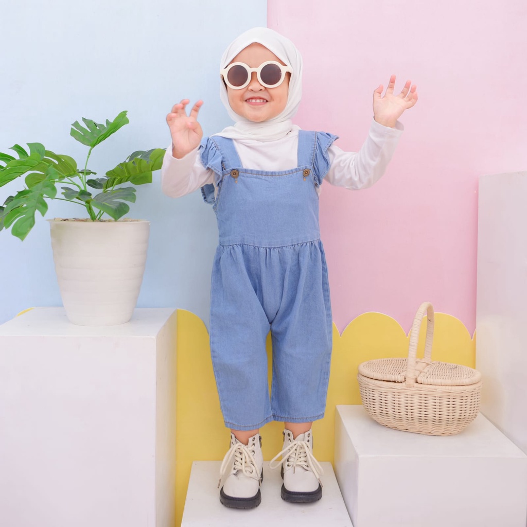 JUMPSUIT ANAK OVERAL ANAK PEREMPUAN JUMPSUIT JUNIOR KIDS JUMPSUIT ANAK PEREMPUAN 1-4Th Jumpsuit Jeans Anak/Baju anak perempuan