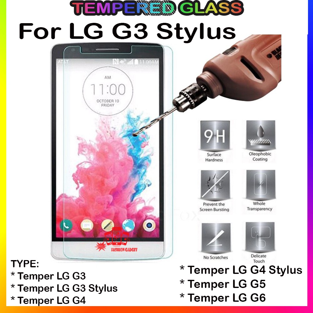 TEMPERED GLASS LG G3 / LG G3 STYLUS / LG G4 / LG G4 STYLUS / LG G5 / LG MAGNA H502 / LG K10 2017 / LG K10 2018 ANTI GORES KACA TEMPER GLASS CLEAR