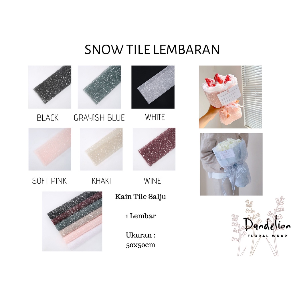 

FLOWER WRAPPING SNOW TILE LEMBARAN KAIN TILE SALJU ECER PER LEMBAR PEMBUNGKUS BUKET BUNGA