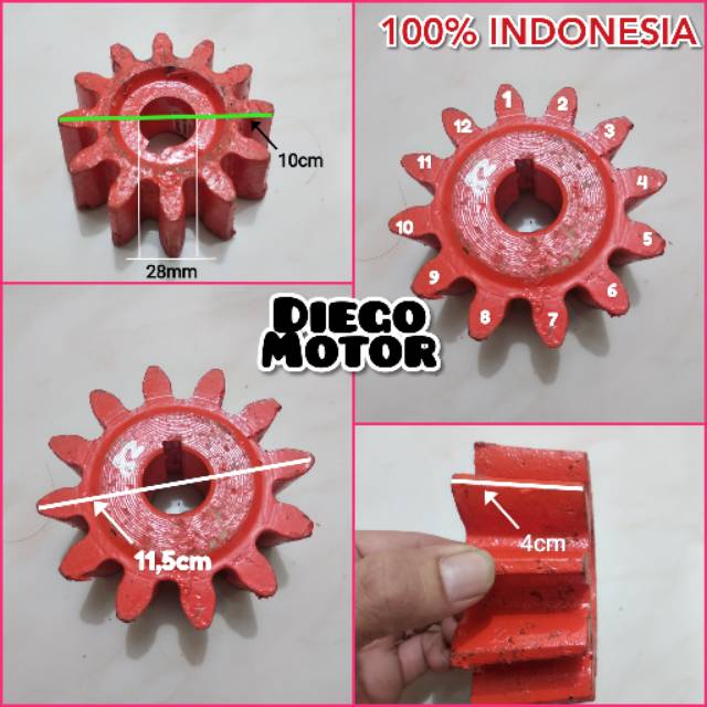 Gigi besar nenas molen mesin pengaduk semen