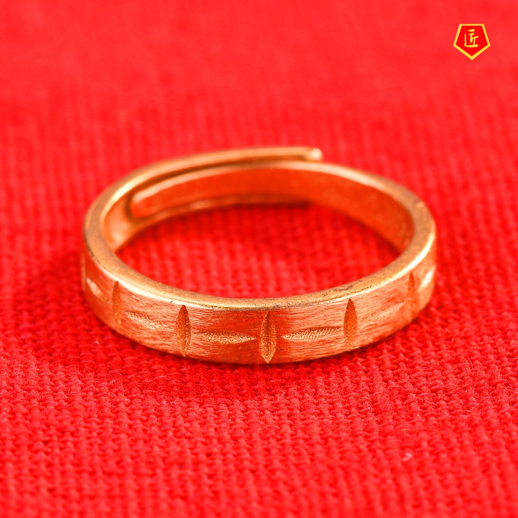 [Ready Stock]Fashion Geometry Pattern Graphic Carven Design Gold Ring