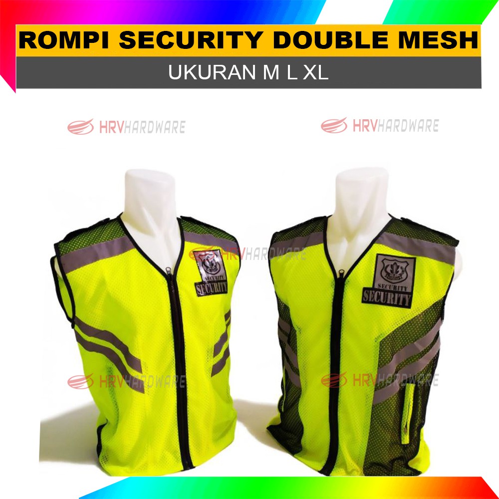 ROMPI SECURITY EMBLEM SATPAM VEST SECURITY SCOTLIGHT HIJAU HITAM DAN FULL HIJAU