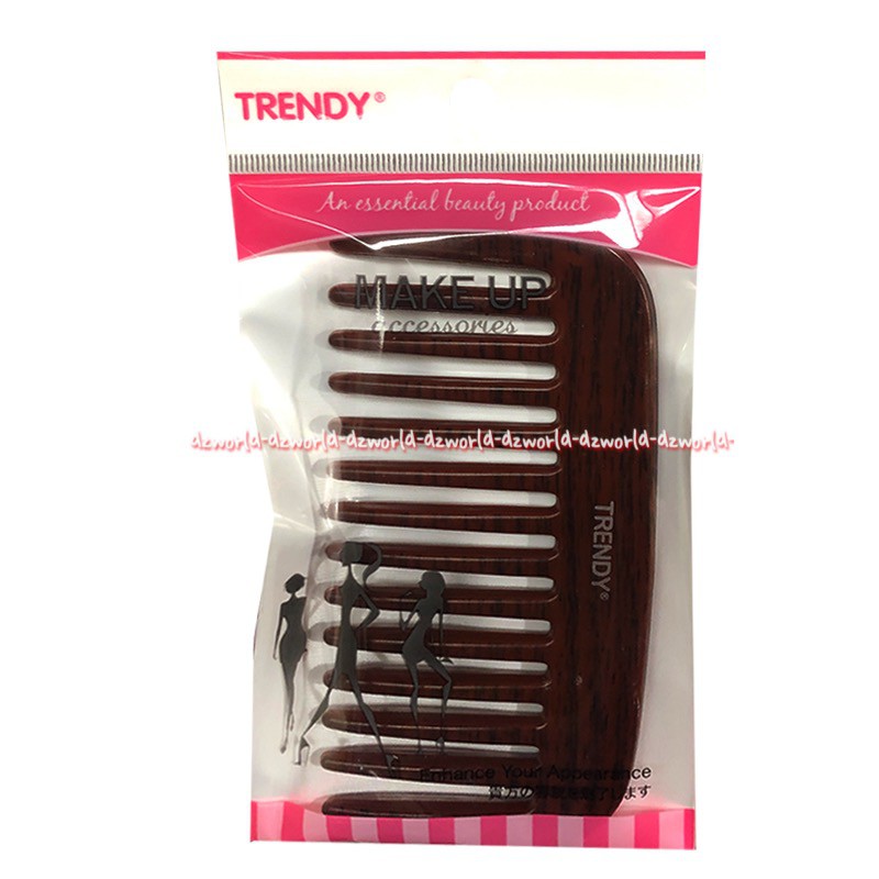 Trendy Make Up Accessories Sisir Gigi Jarang Kecil 5cm Coklat Wanita Perempuan