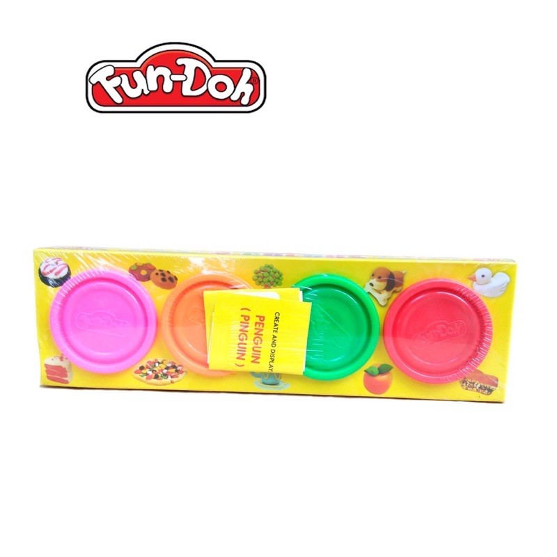 Fun-Doh isi ulang 4 Warna -Refill Fundoh Mainan edukasi Anak