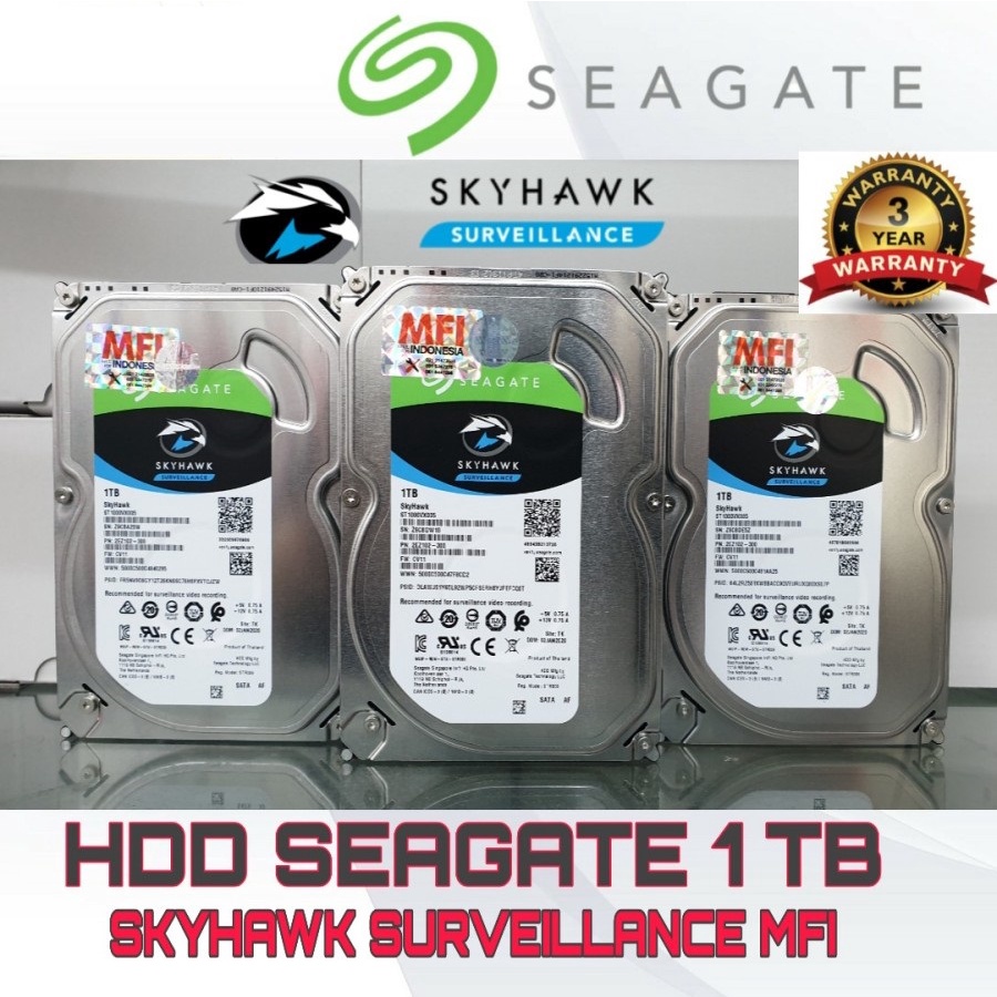 HARDDISK CCTV 1TB SEAGATE SKYHAWK GARANSI RESMI MFI 3TH