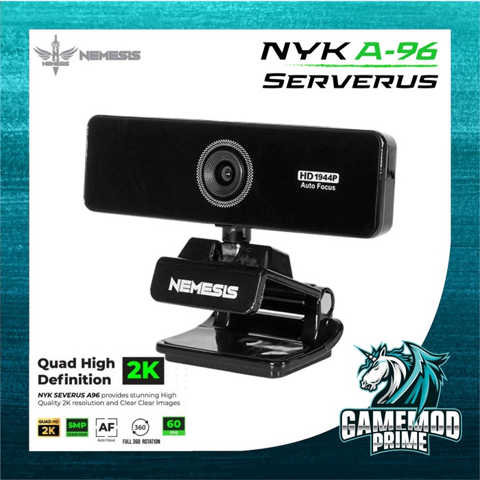 Webcam GAMING NYK A96 Severus QHD 2K 5MP 60Fps Auto Focus