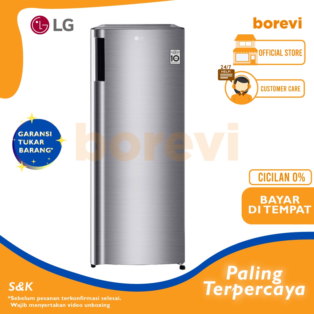 KULKAS FREEZER LG INV304-SL / LEMERI PEMBEKU 6 RAK 1 PINTU LG