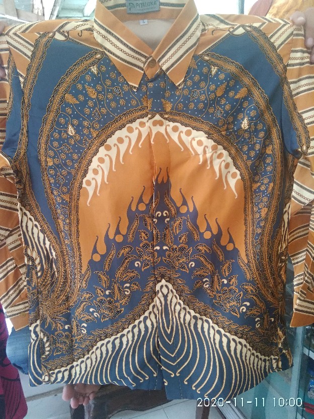 Kemeja Batik Prabu Bahan Semi Sutra Super Reguler Fit A527.