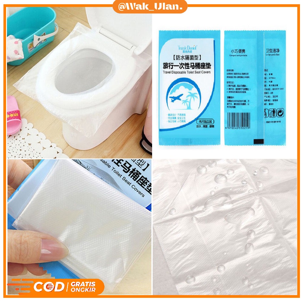 Travel Toilet Seat Cover penutup Disposable Alas Duduk Kloset Toilet Plastik kresek sekali pakai