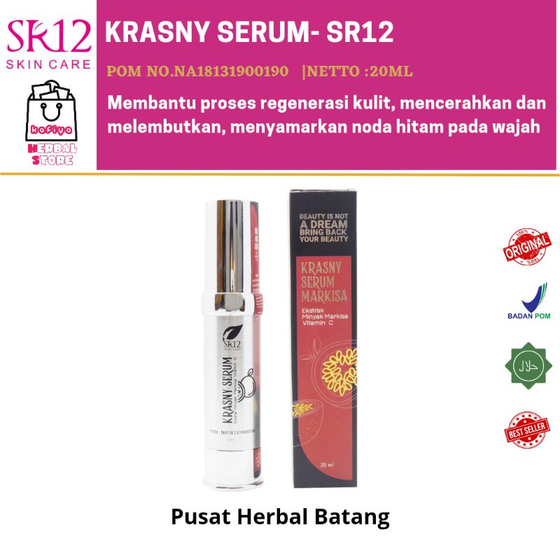 KRASNY SERUM SR12 / MELEMBABKAN KULIT / MENCERAHKAN WAJAH / untuk kulit kering