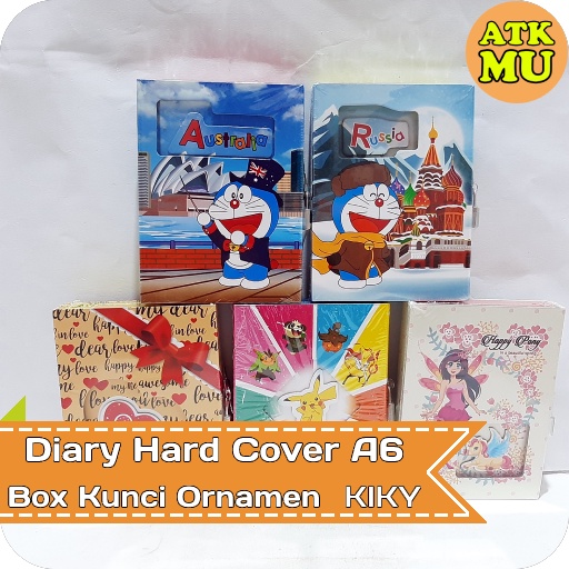 

Diary Hard Cover Box Kunci Ornamen A6 KIKY