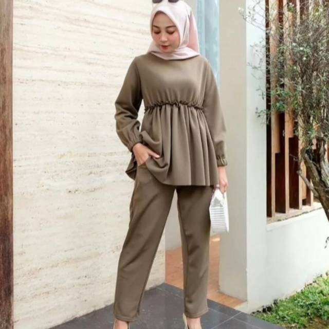 MARISA SET BLOUSE PANT / termurah / setelan / pakaian wanita