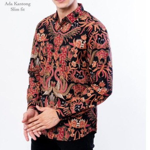 LBL 811 HEM KEMEJA BATIK PRIA SLIM FIT LENGAN PANJANG LUIGI BATANI