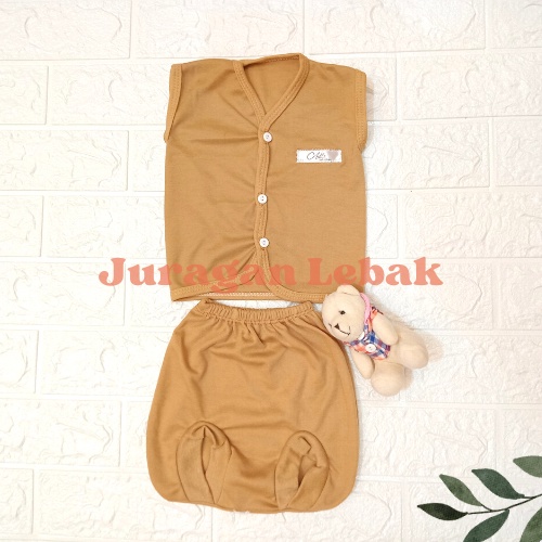 6 pcs Baju Kutung dan Celana Pop, Setelan Baju Bayi Baru Lahir Seri Coklat - Juragan Lebak